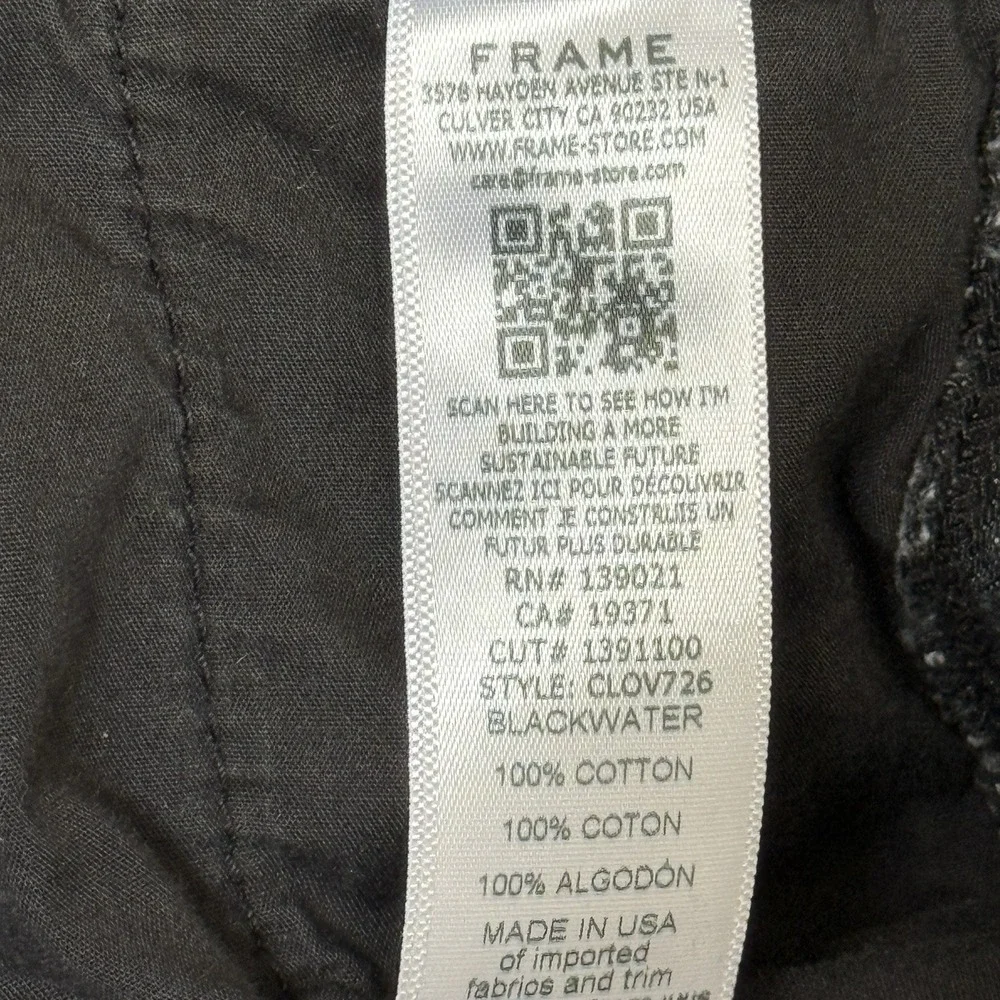 Frame Denim Classic Straight Leg Overalls‎ Size Large Faded Blackwater Wash EUC